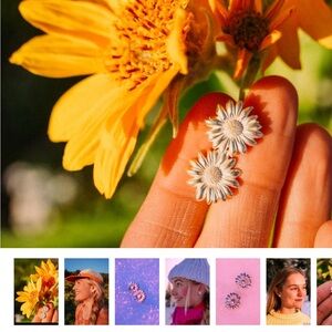 Rachel Pohl Sterling Silver Post Earrings / balsamroot / brand new in box